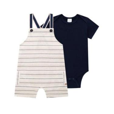 Imagem de Conjunto Bebê Menino Body /Jardineira Listrado Luc.Boo-Masculino