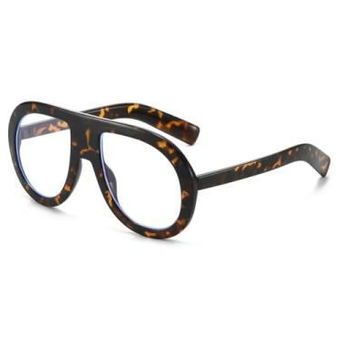 Imagem de VFDHN Óculos de Sol Vintage Ovais Femininos Estilo Punk Moda Luxo Leopardo Redondo UV400 (5701-C12)