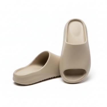 Imagem de Chinelo Slide Feminino Nuvem em EVA, Confortável, Leve, Antiderrapante, Solado Macio (Bege, BR, Adulto, Faixa Numérico, 39, 40)