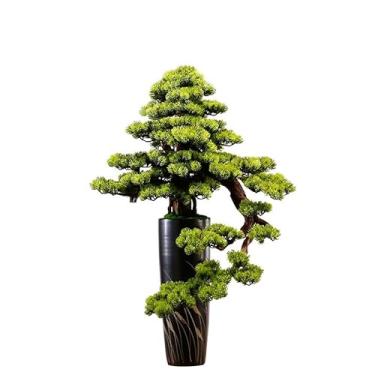 Imagem de Bonsai artificial com luz de bonsai artificial, enfeites de chão de luxo, decoração de entrada de sala de estar, plantas falsas, vasos de plantas, decoração de escritório em casa