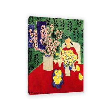 Imagem de Henri Matisse decoração de parede flores de ameixa fundo verde pôster arte impressionista em tela Henri Matisse impressões de arte de parede para quarto, escritório, sala de estar, banheiro, moldura
