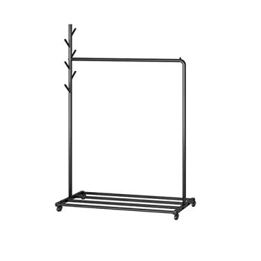 Imagem de KEG801302 Cabide Hallway Home para o chão para uso interno simples cabideiro de secagem de haste única dourado preto suporte de chapéu (preto, GG)