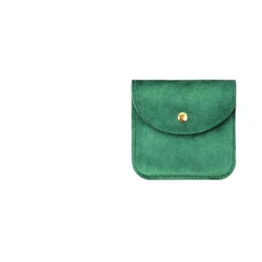 Imagem de 1 bolsa de joias portátil bolsa de joias com botão de pressão bolsa de armazenamento anel colar brincos embalagem saco de presente (ciano, pequeno)