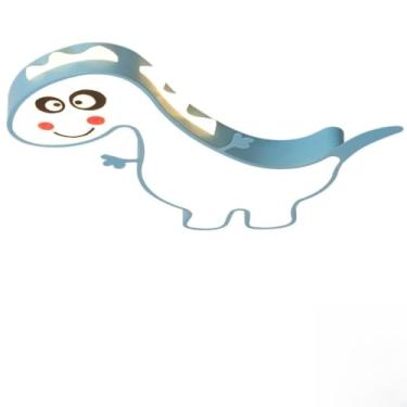 Imagem de Luminária de teto moderna infantil com LED em formato de dinossauro, com intensidade de luz ajustável, ideal para quartos de meninos e meninas, com um toque romântico e aconchegante. Possui