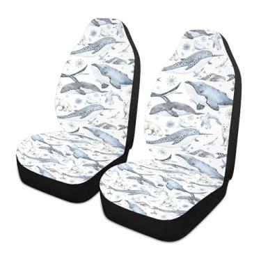 Imagem de xigua Arctic Animals Capas de assento de carro dianteiras universais, pacote com 2, capas protetoras de assento de carro respiráveis para decoração de interiores automotivos, SUV, carros automotivos