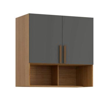 Imagem de Guarda-Roupa Modulado Aéreo Altezza Trend 2 Portas Freijó e Titânio