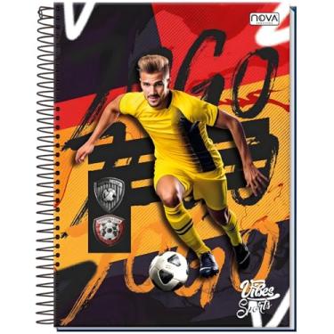Imagem de Caderno Universitário 240 Folhas Espiral 15 Matérias Capa Dura Sports/Futebol/Natação/Bike/Esportes – Anotações, Escola, Faculdade e Escritório (Linha Premium).