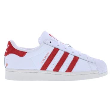 Imagem de adidas Tênis feminino Superstar, Branco/vermelho-branco, 36