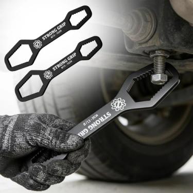 Imagem de Conjunto universal de chaves autoapertadas, 2 unidades, aço inoxidável, ajustável, ferramenta de padrão de engrenagem de extremidade dupla para porcas, parafusos, tubos, reparos domésticos