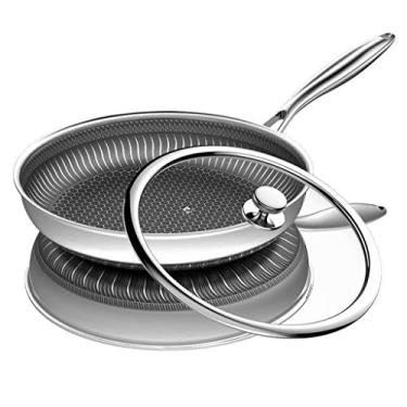 Imagem de THJKUPO Frigideira de aço inoxidável 304 antiaderente para bife frito, forno eletromagnético geral