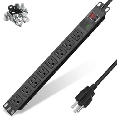 Imagem de Régua de alimentação montada em rack 8 tomadas Unidade de distribuição de energia