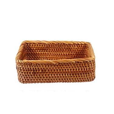 Imagem de Cesta de armazenamento de vime tecida à mão, mesa de centro de mesa, cesta de classificação de detritos, controle remoto, cesta de frutas Sck (tamanho: 30 cm) (25 cm)