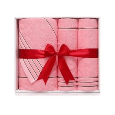 Imagem de THJKUPO Toalha de banho bordada, conjunto de 3 peças, toalha de banho de algodão