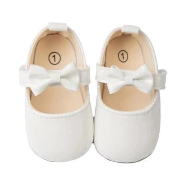 Imagem de Sapatos De Princesa Com Laço Para Bebês Meninas, PU Antiderrapante, So