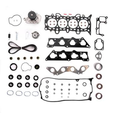 Imagem de PHILTOP Conjunto de junta de cabeça kit de correia dentada bomba de água serve para Honda Civic HX/EX 1668CC/1700CC 1.7L D17A2 D17A2 D17A6 OEM # HS26236PT-2 TCK312 HS403444 HB40 34