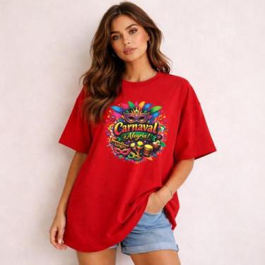 Imagem de Camiseta Feminina Carnaval É Alegria Novidade Moda Promoção - delite, 