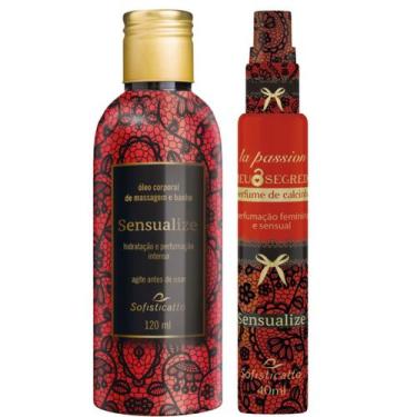Imagem de Óleo Massagem Corporal Relaxa Perfume Calcinha Kit - Sofisticatto
