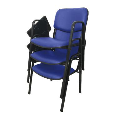 Imagem de 03 Cadeiras Escolar Universitária Linha Hotel Auditório Azul