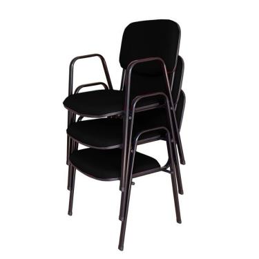 Imagem de 03 Cadeiras para Auditórios Linha Hotel Auditório Preto