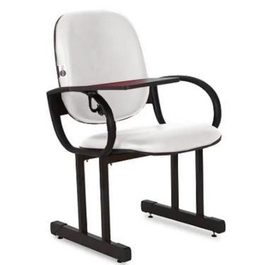 Imagem de 01 Cadeira Escolar para Auditório e Escolas com Prancheta Linha Dallas Auditório Branco