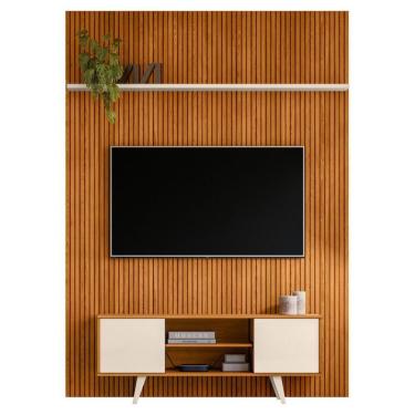 Imagem de Conjunto New Horizonte Painel Com Prateleira Aparador Rack Cinamomo-off-white