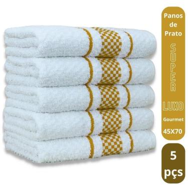 Imagem de Kit 5 Pano De Prato Super Luxo Atoalhado Premium Gourmet Beka - Marrom