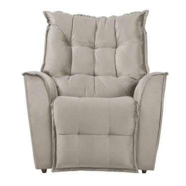 Imagem de Poltrona Da Mamãe Reclinável Carinho Veludo Bege Marfim