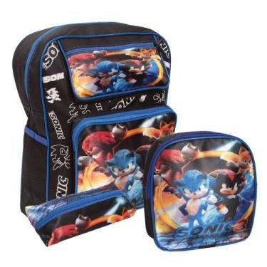 Imagem de Kit Mochila Bolsa Escolar Menino Desenho Infantil Tam M - Plike
