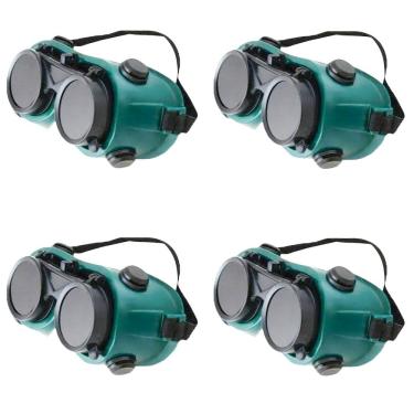 Imagem de Oculos De Solda Protecao Kit 4 Uni EPI Máscara Articulavel Equipamento Profissiona Dupla Lentel Soldador Com Filtro