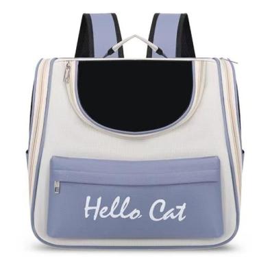 Imagem de Mochila Pet C/ Tela De Ventilação P/ Viagem Lovely Vibe cor:azul, Azul