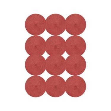 Imagem de Jogo Americano Bordô 37cm Kit 12 Rafimex