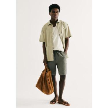 Imagem de Bermuda Masculina Reta Texturizada - Verde P - Hering Adulto, P