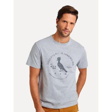 Imagem de Camiseta Reserva Masculina Carimbo Gaze Cinza Mescla-Masculino
