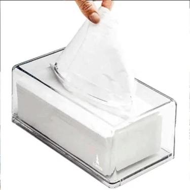 Imagem de Porta Lenços Máscara Papel Caixa Acrílico Transparente - Lorben