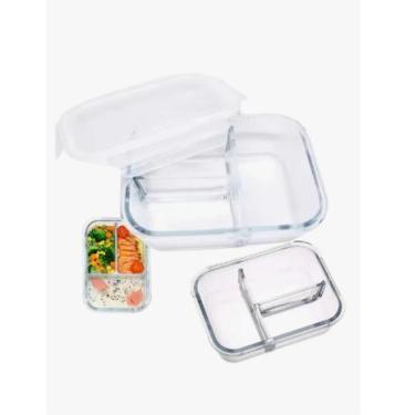 Imagem de Pote vidro c/ 3 divisórias - LUATEK LFH 61275