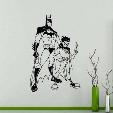 Imagem de Adesivo de parede Batman e Robin para decoração de quarto infantil - t