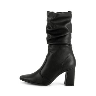 Imagem de Bota Mississipi Cano Medio Salto Bloco REF:J1353, Preto, 34