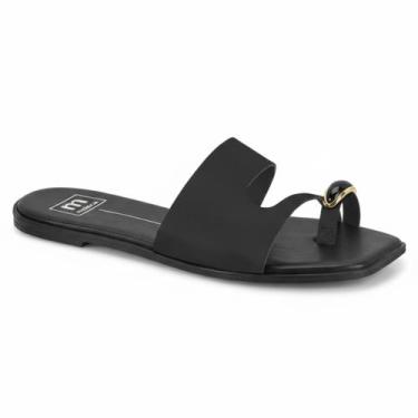 Imagem de Sandália Moleca Rasteira de Dedo Casual Confortável Original -, Preto,