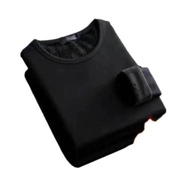 Imagem de Camiseta Térmica Masculina De Inverno, Manga Comprida, Forrada Com Lã,