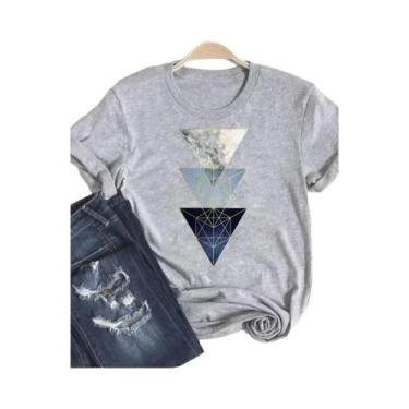 Imagem de Camiseta Vintage Cinza Com Estampa Floral Para Mulheres, Moda De Verão