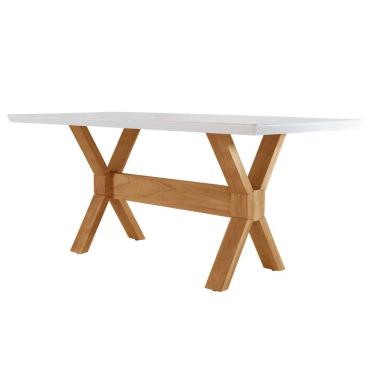 Imagem de Mesa para Sala de Jantar Star 180cm Tampo Canto Moeda Vidro Laqueado Off Moderna Mobilia