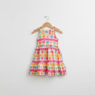 Imagem de Vestido Infantil Colorido com Nózinho Estampado Sortido Conforto e Ale