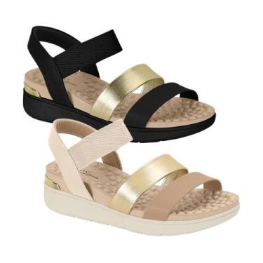 Imagem de Sandália Modare Ultraconforto Papete Tira Dupla Dourado, Nude, 39