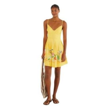 Imagem de Vestido Farm Rio Estampado Coquetel Lenço Amarelo-Feminino