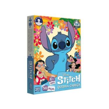 Imagem de Quebra Cabeça Brinquedo Stitch Infantil Brinquedo 500 Peças 47x34cm - 