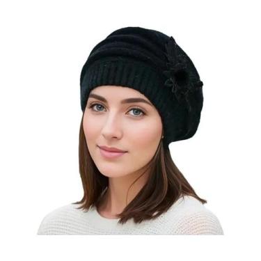 Imagem de Gorro Feminino De Inverno Quente Com Flores, À Prova De Vento, De Tric