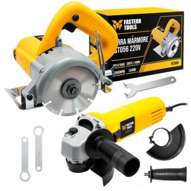 Imagem de Kit Serra Marmore 1240W 110mm Profissional com Esmerilhadeira Angular 