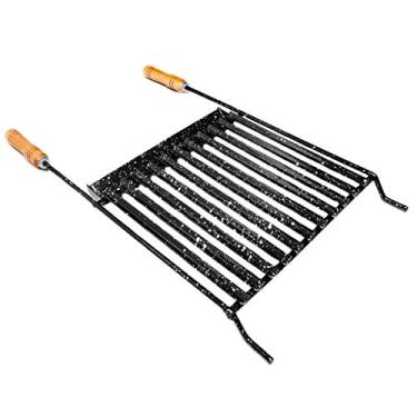 Imagem de Qualinox, 775019, Grelha Para Churrasco Grelha Esmaltada Coletor Gordura Cane Frango, cor Preto, Madeira