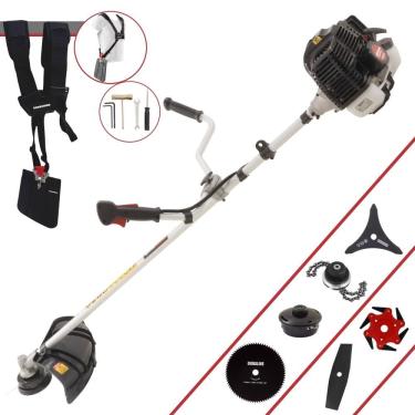 Imagem de Roçadeira Cortador de Grama Kawashima KW43LE À Gasolina 2T 43cc 1,7HP 6 Opções de Corte Com Facas 2 Pontas, 3 Pontas, 6 Pontas, 80 Dentes e Trimmer
