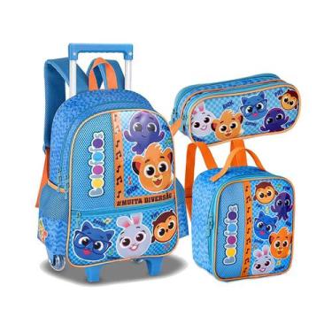 Imagem de Kit Mochila Bolofofos Youtube Rodinha Lancheira Estojo - Clio